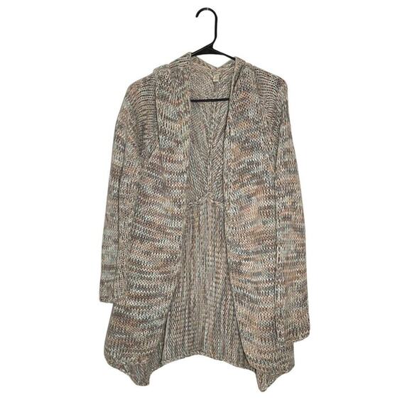 Pure Jill Womens Cardigan Open Lagenlook Multicolor Knit Artsy Boho Size Large - Picture 1 of 11